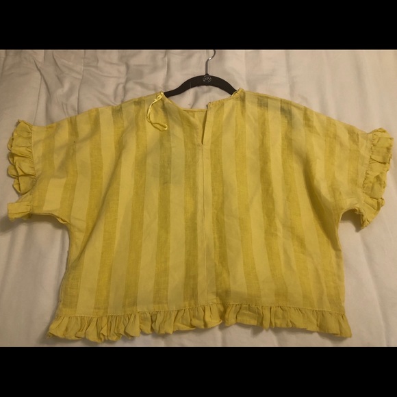 Zara Basics Yellow Ruffle Top - Picture 2 of 4